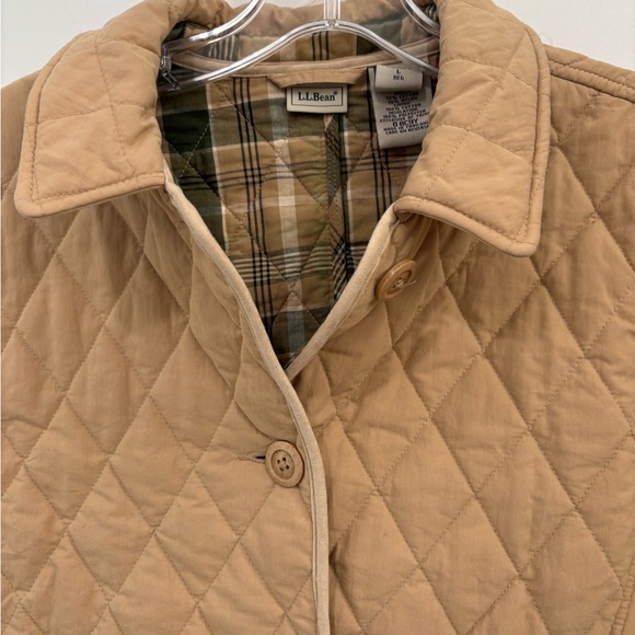 Vintage LL Bean Quilted Khaki Farmhouse Barn Coat Size Large - Picture 8 of 16